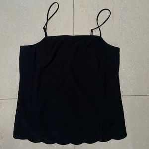 JCREW BLACK SCALLOP TANK